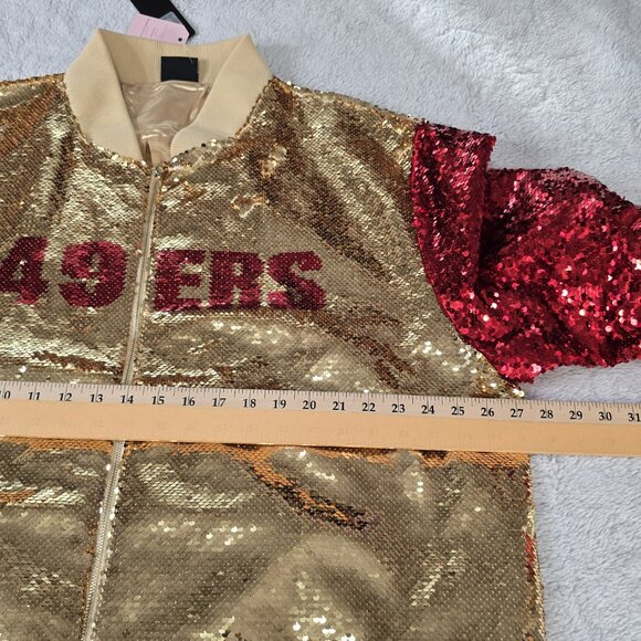 San Francisco 49ers 4XL Women’s Official NFL Two-Tone Team  Sequin Jacket New - Picture 6 of 11